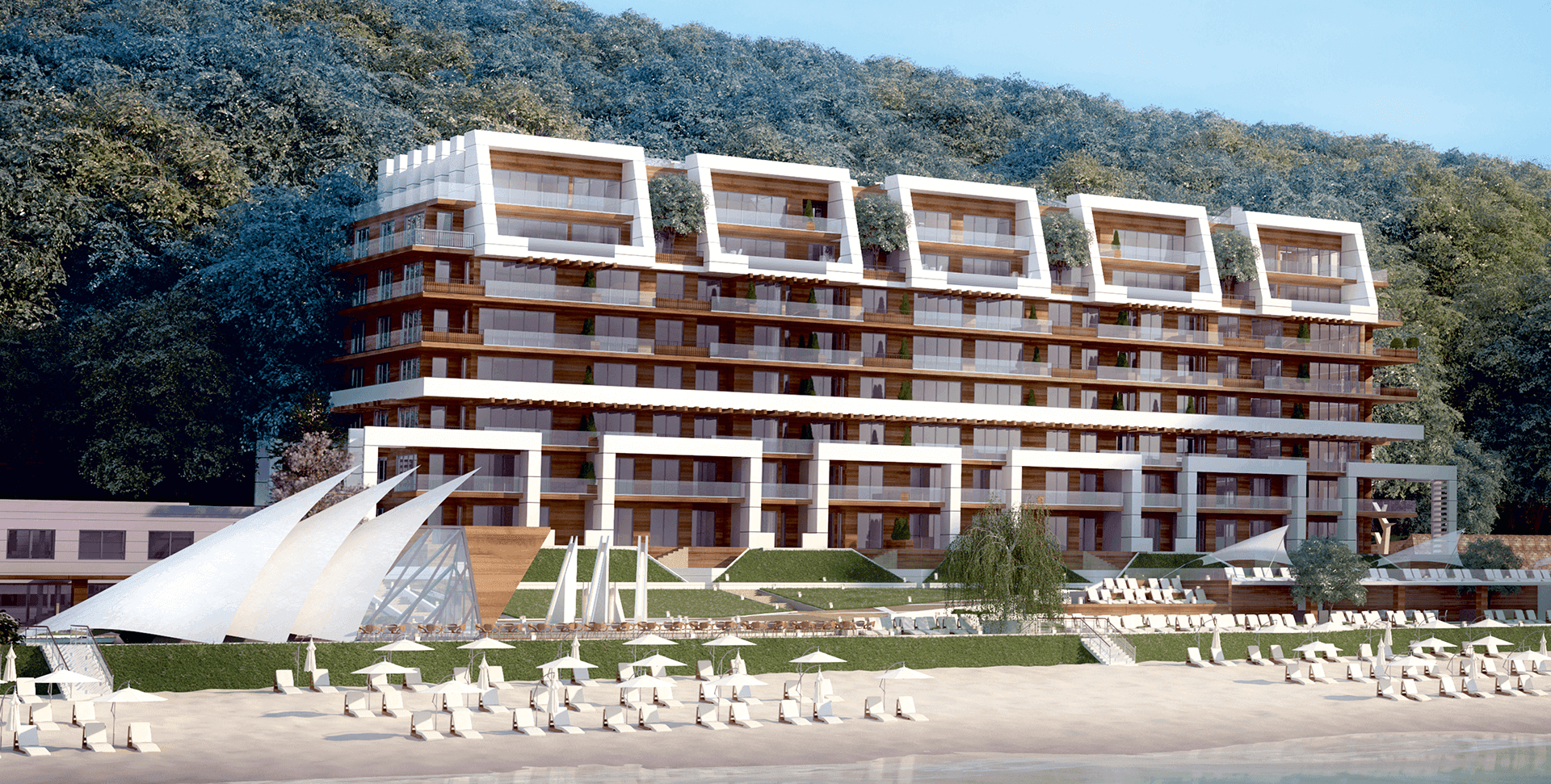 Фасада Sunny Day Residence сграда „Мираж“